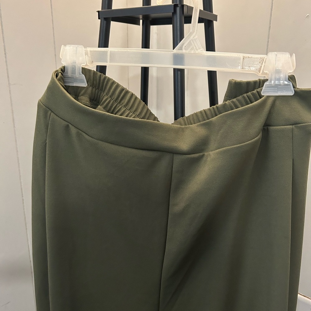 Olive Green Elastic Waist  wide legged knit pants…4x